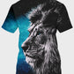 Round Neck 3D Lion Print T-Shirts