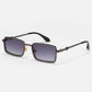 Rhinestone Decor Square Metal Frame UV Protected Sunglasses