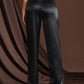 Black High Waist Split Hem Zipper Fly Pants