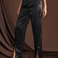 Black High Waist Split Hem Zipper Fly Pants