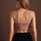 Redwood Spaghetti Strap Sleeveless Contrast Mesh Hanky Hem Cami Top