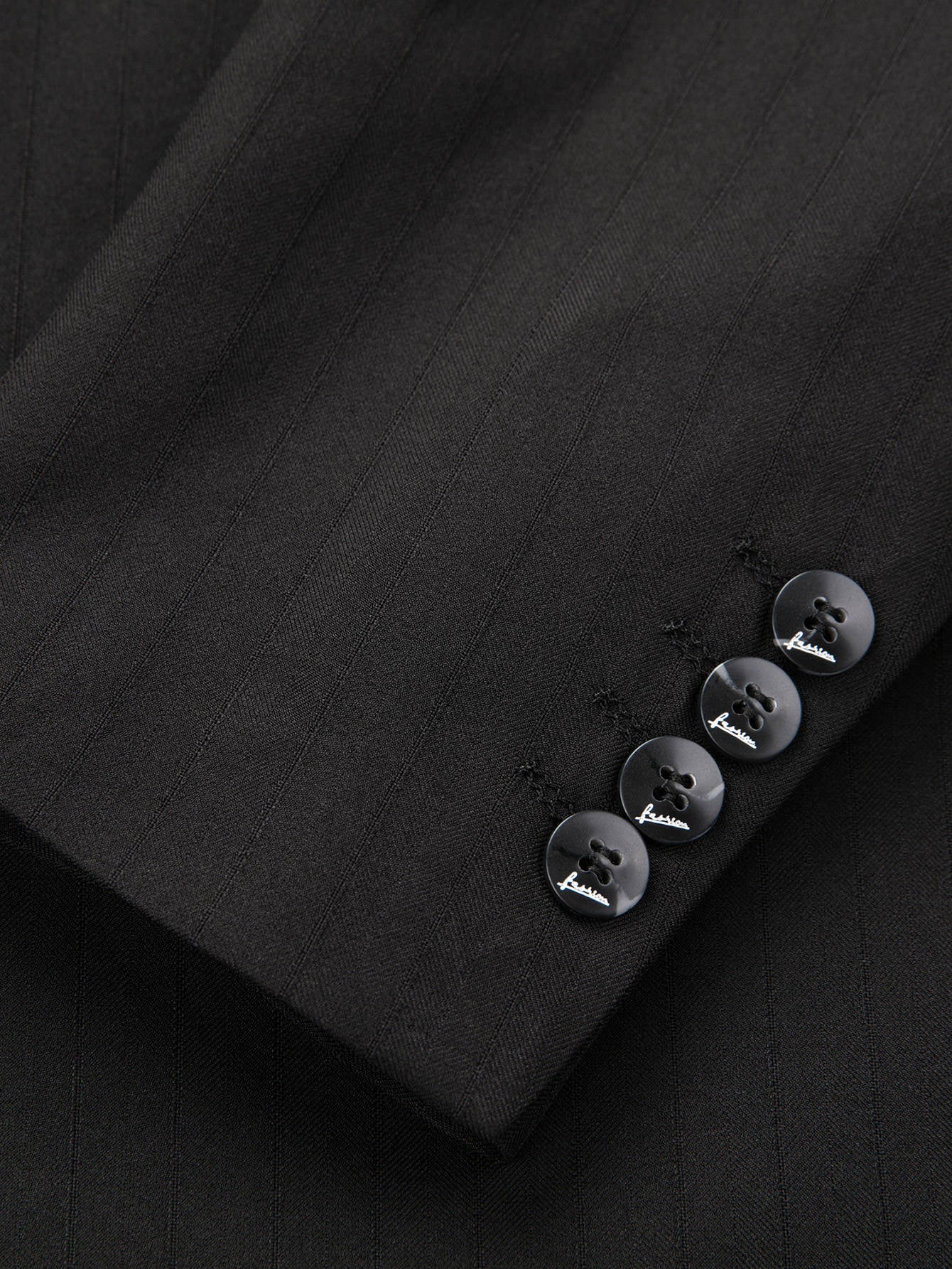 Black Solid Single Button Lapel Neck Slim Fit Blazer