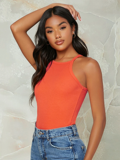 Solid Form Fitting Halter Top