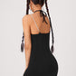 Black Halterneck Textured Slim Fit Dress