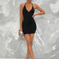 Sleeveless Open-Back Slim Fit Halter Mini Dress