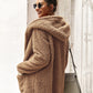 Contrast Stripe Trim Hooded Teddy Jacket