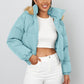 Drop Shoulder Zip Up Hooded Puffer Jacket