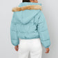 Drop Shoulder Zip Up Hooded Puffer Jacket