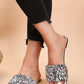 Sequins Decor PU Leather Slide Sandals