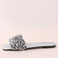 Sequins Decor PU Leather Slide Sandals