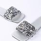 Sequins Decor PU Leather Slide Sandals