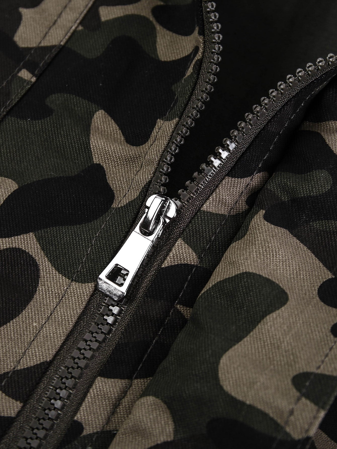 Camo Print Patch Detail Flap Pocket Jacket