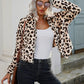 Leopard Print Drop Shoulder Flannel Jacket