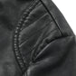 Black Stand Collar Zip Up PU Leather Solid Jacket