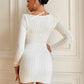 White Scoop Neck Slim Fit Mini Jumper Dress