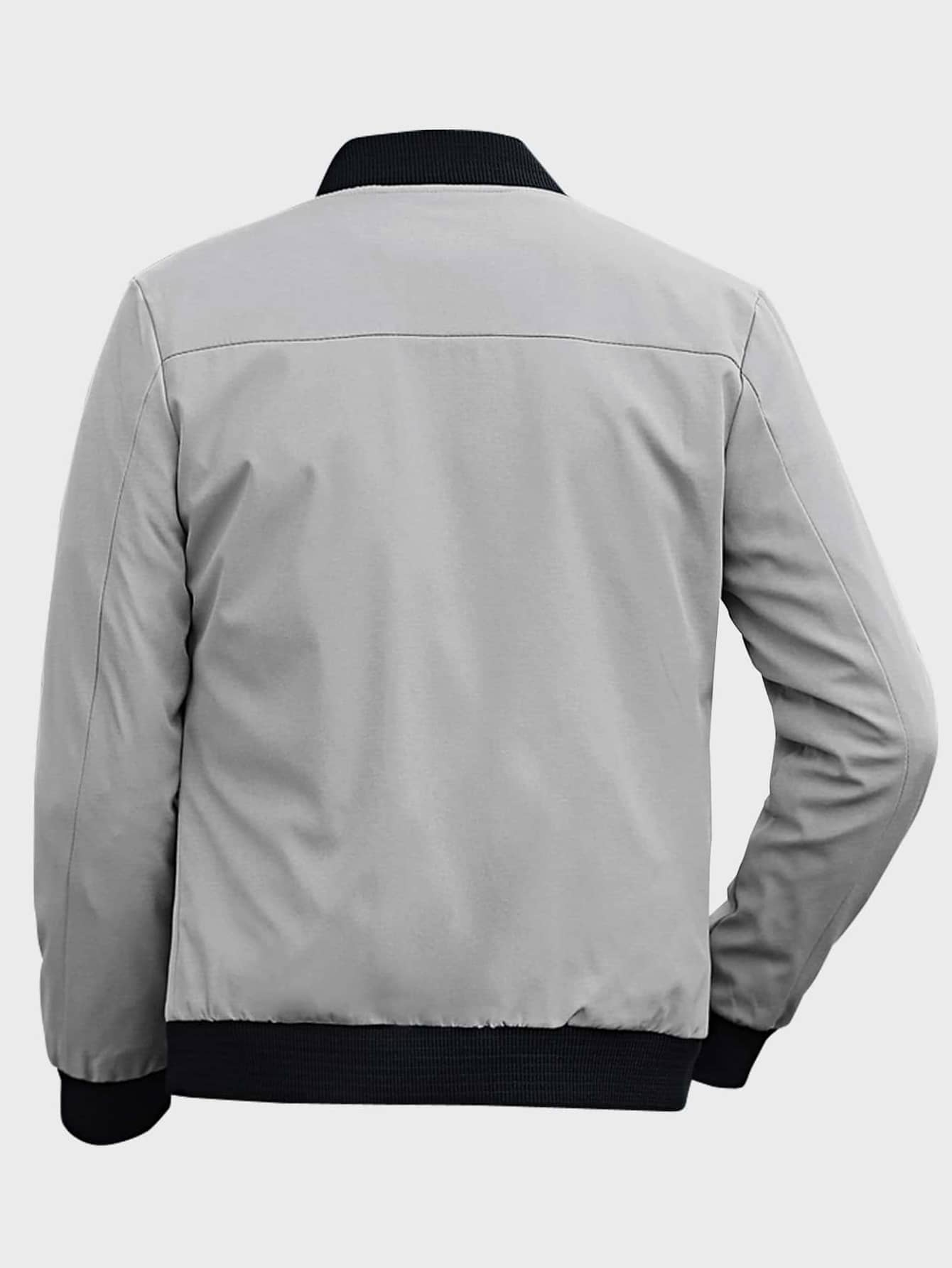 Black Zip Up Baseball Collar Bomber Jacket – Wear.Style