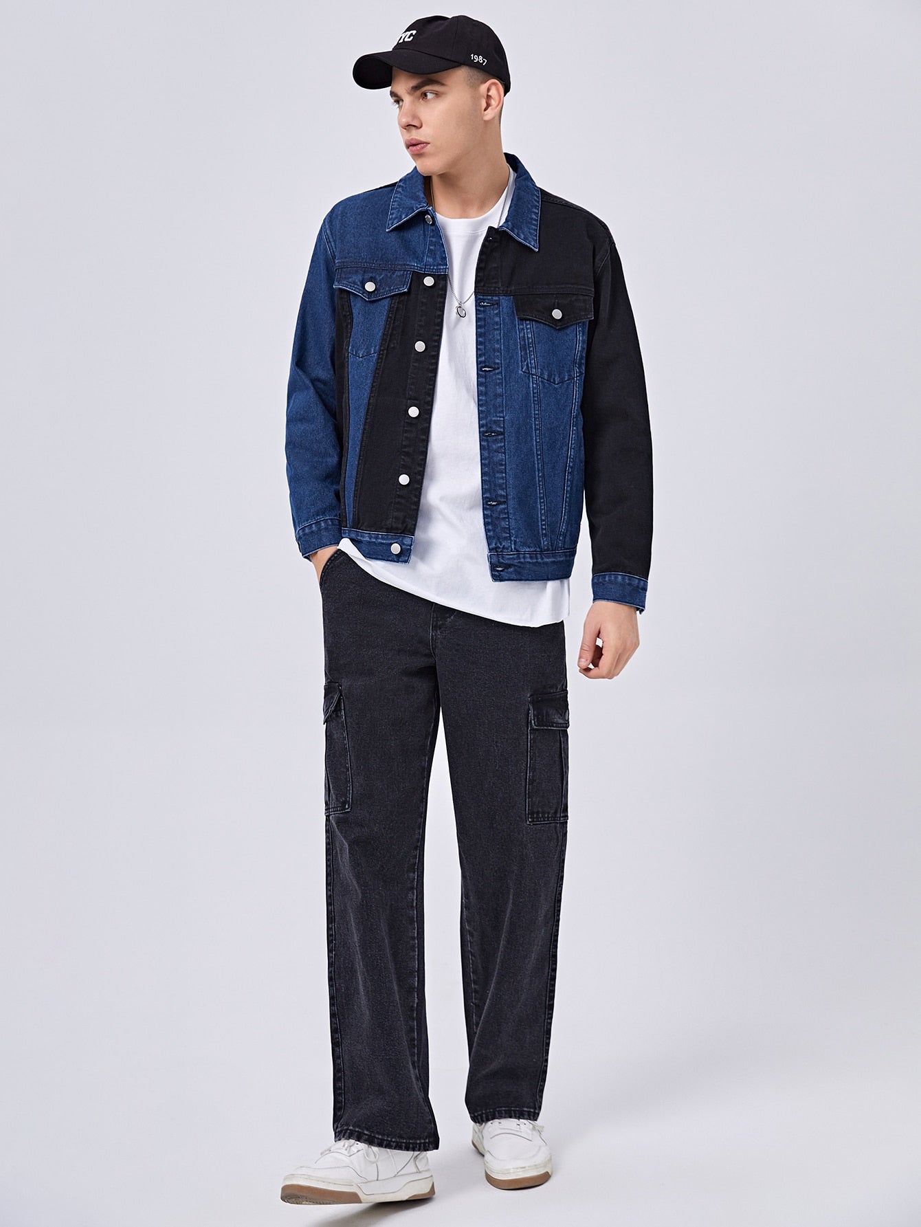 combined denim jacket man in cotton - MAISON MIHARA YASUHIRO - d — 2