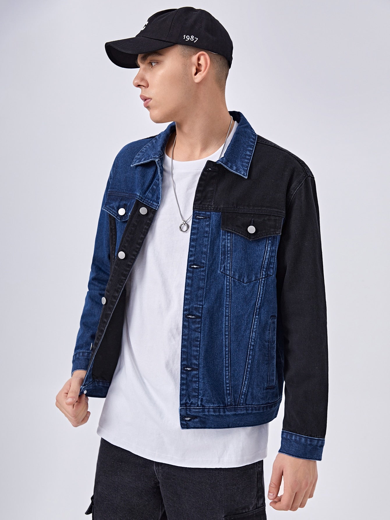 Dropship Chic New Loose Red And White Two-Tone Denim Jacket Youth Casual  Ripped to Sell Online at a Lower Price | Doba
