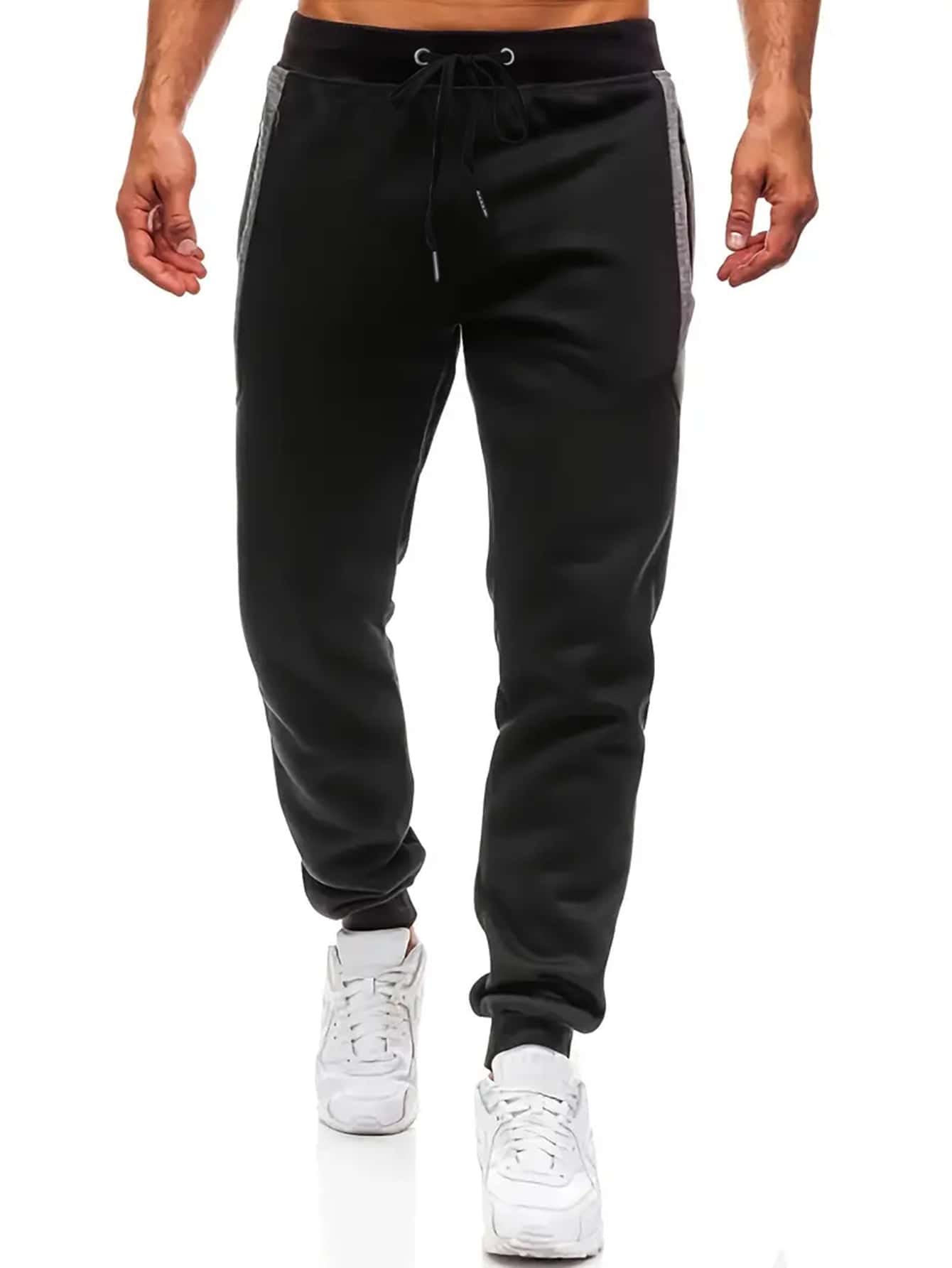 logo sports trousers man black in cotton - MM6 MAISON MARGIELA - d — 2