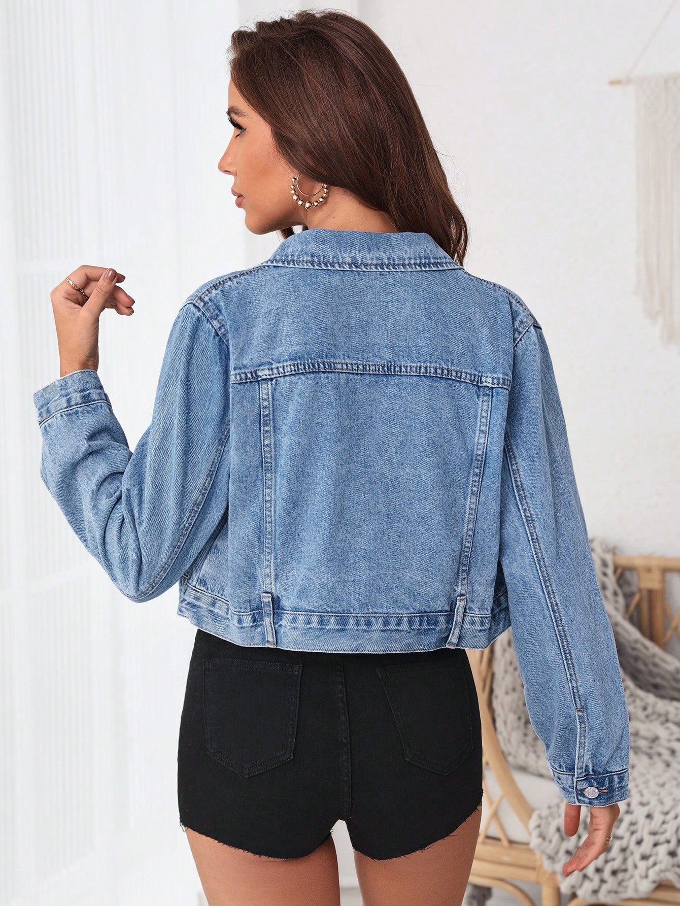 Petite Zip Button Front Vintage Distressed Denim Jacket– Democracy Clothing