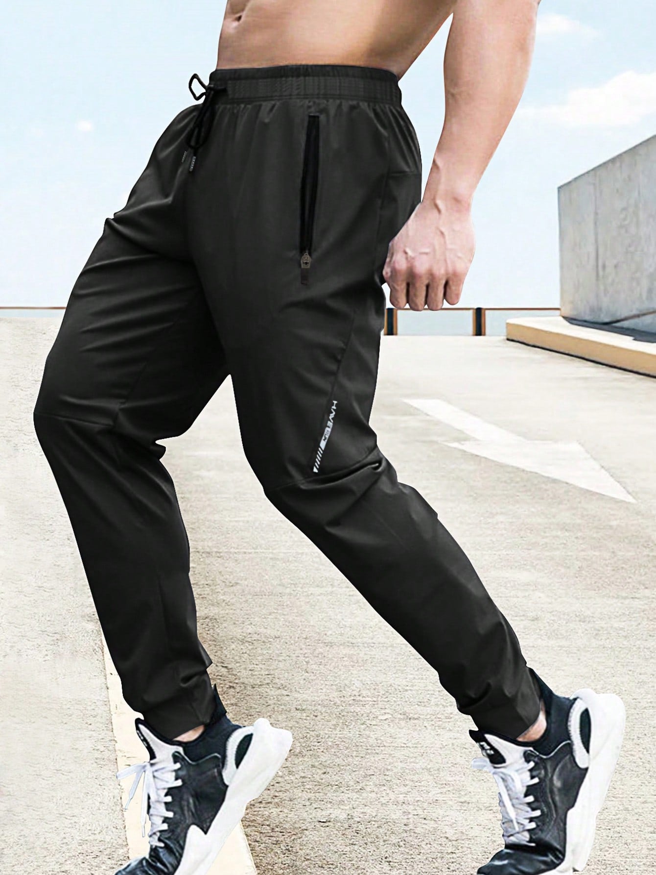 Men Drawstring Waist Sports Trousers | Sports trousers, Athletic  sweatpants, Athletic pants