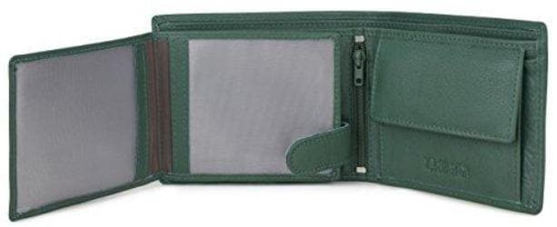 Green Leather Wallet Purse