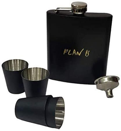 Stainless Steel Hip Flask with 4 Shot Glasses and Funnel