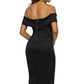 Sleeveless Off-shoulder Black Dress