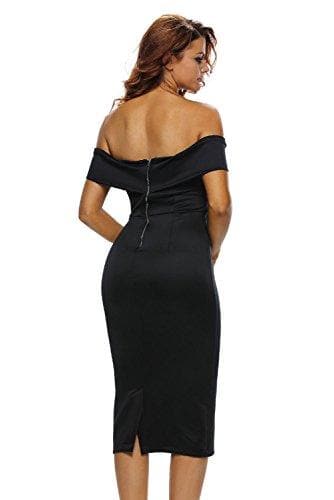 Sleeveless Off-shoulder Black Dress