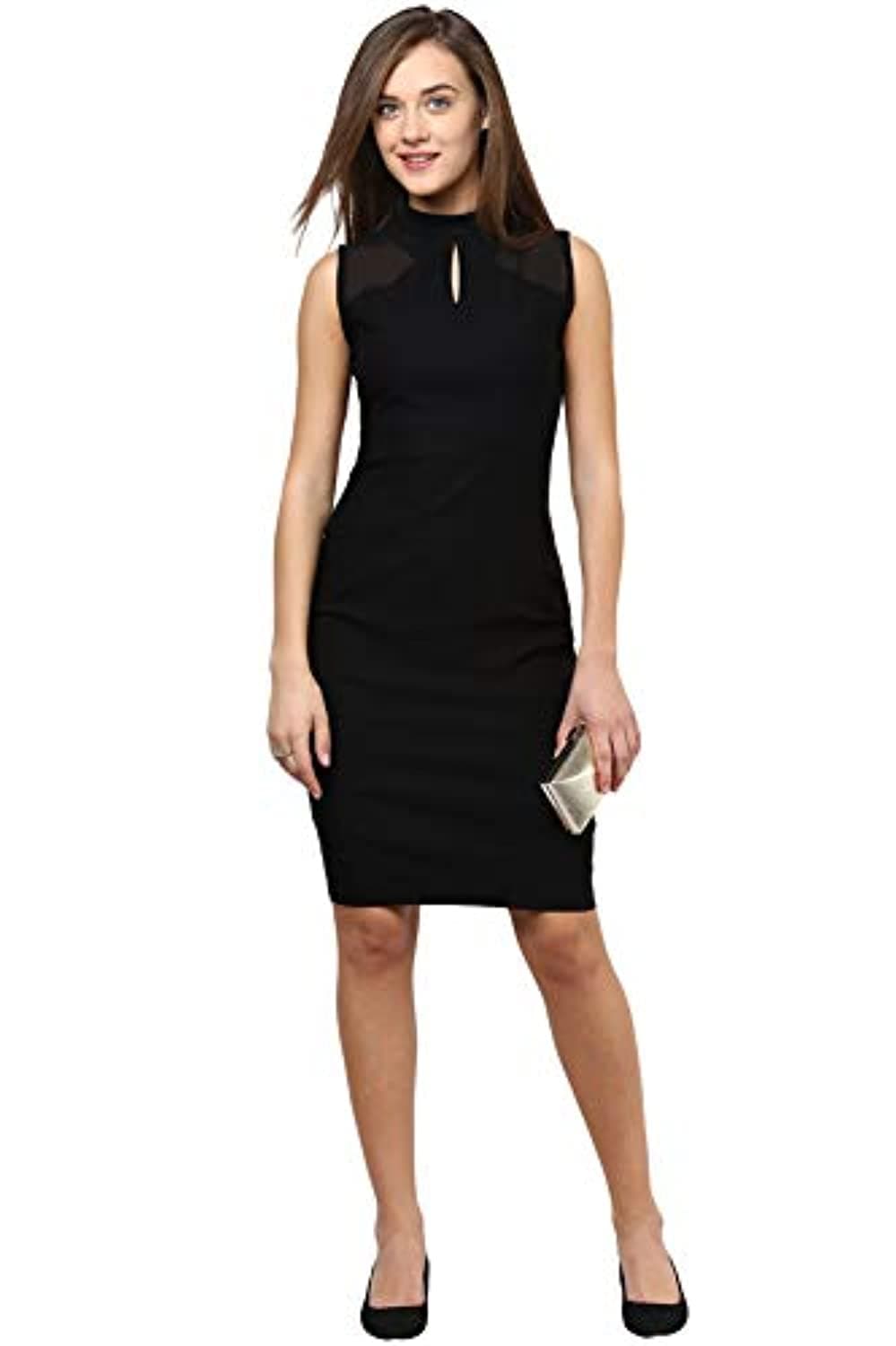 Kollyy Slit Halter Plain Sleeveless Short Dress Size L (12) Women