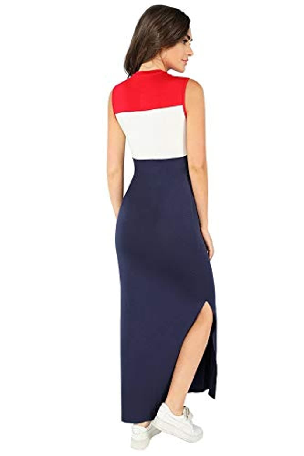 Ankle Length Side Cut Slim Fit Maxi Dress.