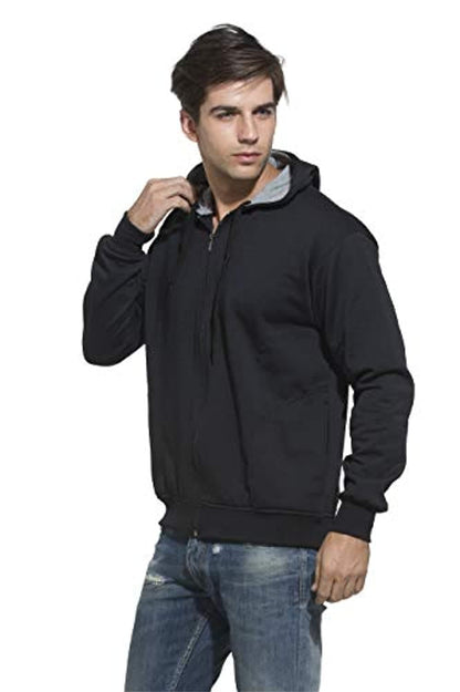 Full Sleeve Kangaroo Pockets Round Neck Hoodie Cotton Sweatshirt