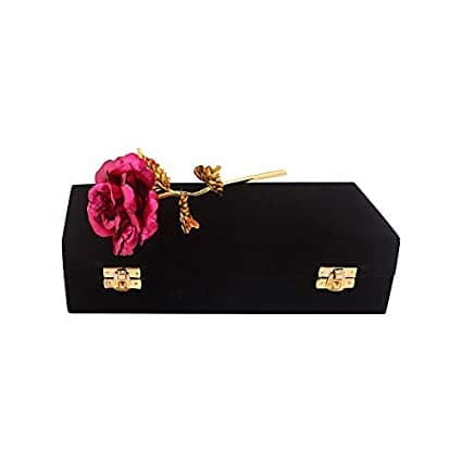 24K Gold Rose 25 Cm With Black Velvet Box