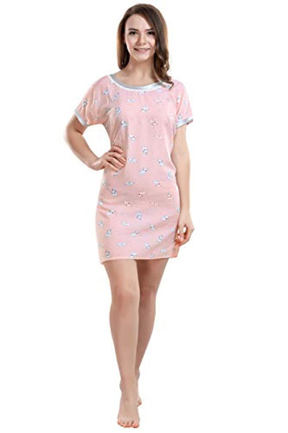 Women T-shirt style short Printed Night Suit