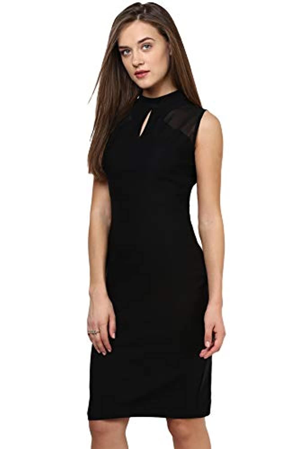 Sleeveless Knee Length Slim Fit Dress – - Main Image