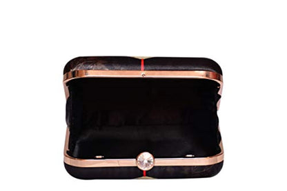 Women Party Wear Hand Box clutch Purse With Detachable Sling