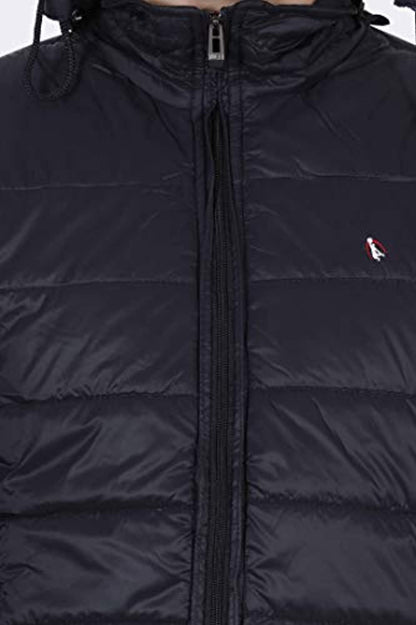 Light Weight Quilted Removable Hood Slim Fit Jacket