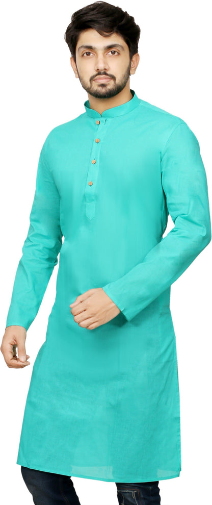 Mandarin Collar Knee Length Solid Straight Kurta