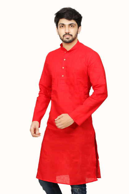 Mandarin Collar Knee Length Solid Straight Kurta