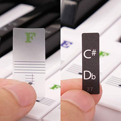 Piano Stickers Labels for 37, 49, 54, 61, 88 Keys Keyboard, Piano Removal Stickers