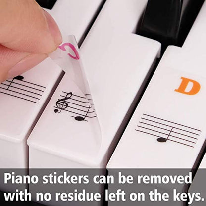 Piano Stickers Labels for 37, 49, 54, 61, 88 Keys Keyboard, Piano Removal Stickers