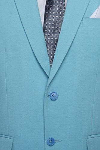 Cotton Blend Sky Blue Slim Fit Blazer