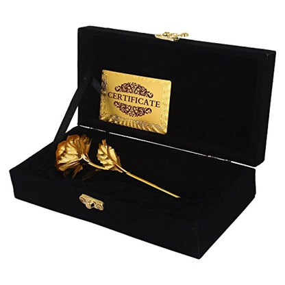 24K Gold Rose 25 Cm With Black Velvet Box