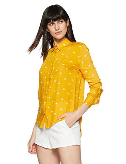 Women's Comfort fit Yellow Full Sleeve Shirt