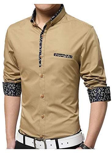 Full Sleeve Slim Fit Formal Shirt for Men - Cream