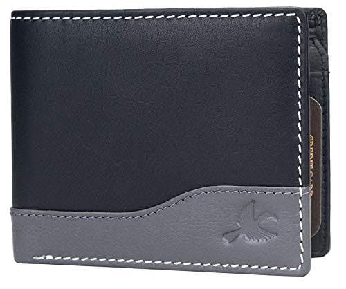 Navy Genuine Leather RFID Blocking Wallet