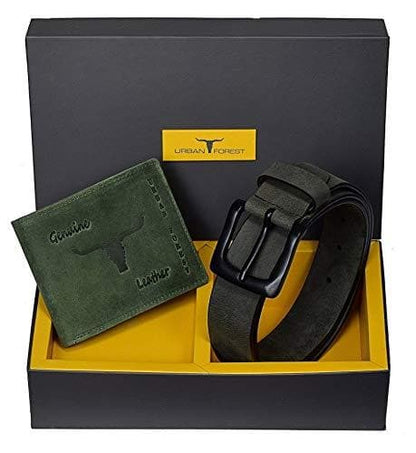 Carter Grey Leather Wallet and Belt Combo Gift Set