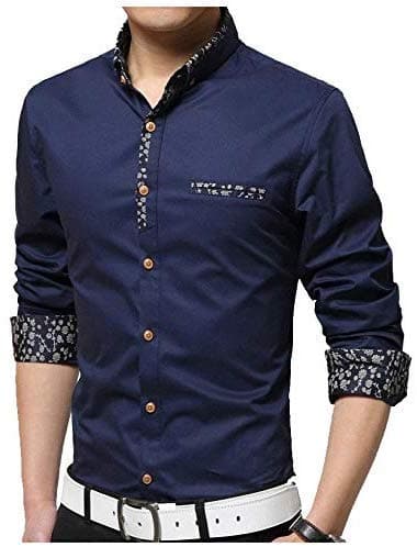 Full Sleeve Slim Fit Formal Shirt for Men - Navy Blue
