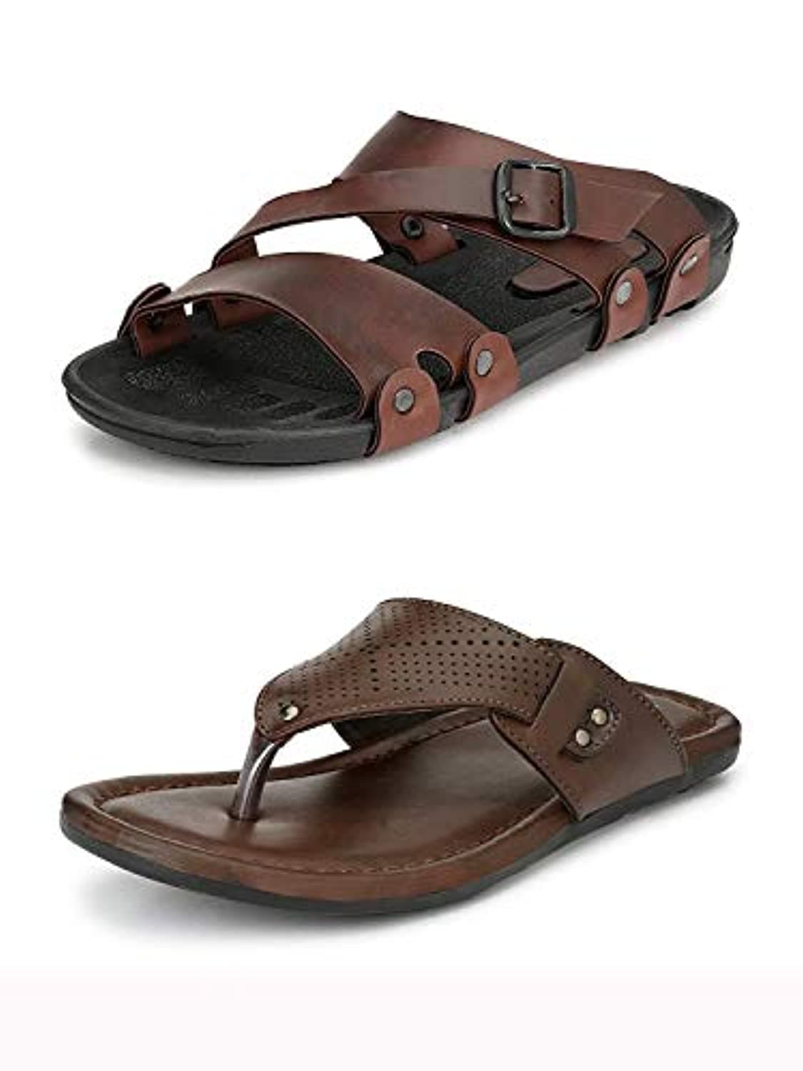 Zenith_Leather Brown Mens Leather Kolhapuri Slippers India | Ubuy