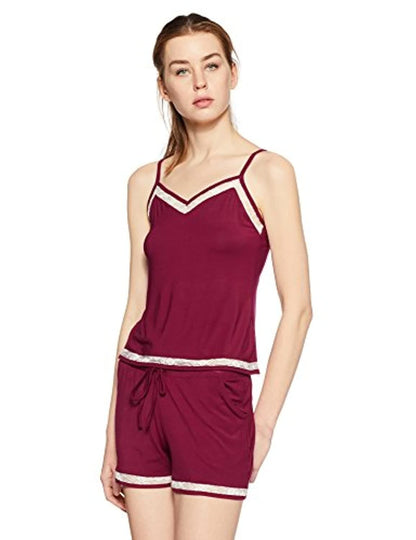 Sleeveless Adjustable Straps V-Neck Lounge Wear Sleepwear